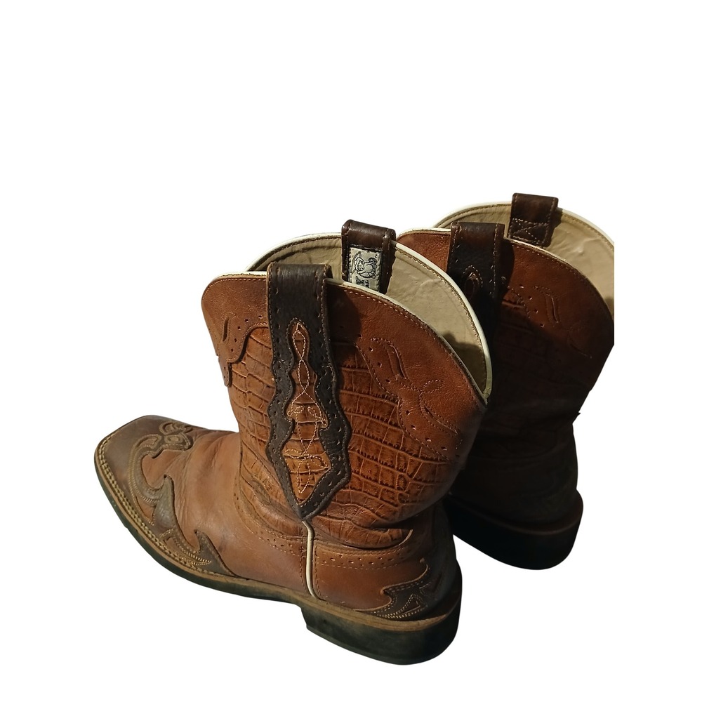 Ariat Fatbaby The Original Cowgirl Western Boots Brown Square Toe ‎ Size 10B